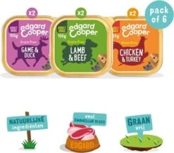 Merkloos Edgard & Cooper Hondenvoer Multipack Kip - Wild - Lam 6 X 100 Gr -Hondenbenodigdheden Korting 1200x1058