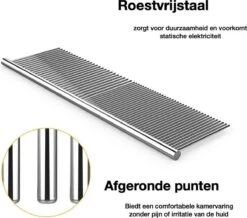 Merkloos Anti-Klit- Kam - Haarverwijderaar Voor Huisdieren - Pijnloos - Roestvrijstaal - Huisdiervriendelijk -Hondenbenodigdheden Korting 1200x1059