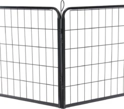 ACAZA Hondenren In 4 Panelen - Hondenkennel - Met Deur - 60 Cm Hoog - Zwart -Hondenbenodigdheden Korting 1200x1061 7