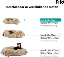 Filo Hondenmand 60cm Met Deken & Rits – Crème – Geschikt Als Kattenmand - Fluffy Donut Hondenbed Lichtbruin - Honden Mand & Bed – Hondenkussen – Kussen Hond – Katten Mand -Hondenbenodigdheden Korting 1200x1068 4