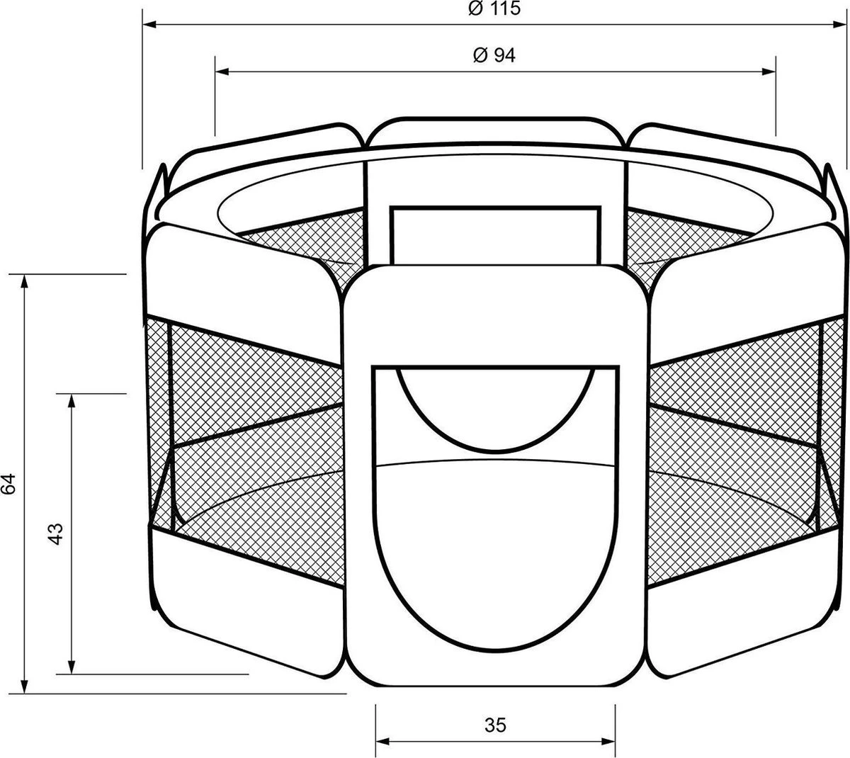 Opvouwbare Puppyren - Puppytent - 115 X 115 Cm - Gratis Drinkbak En Draagtas 2 Opvouwbare Puppyren - Puppytent - 115 X 115 Cm - Gratis Drinkbak En Draagtas - Afbeelding 2