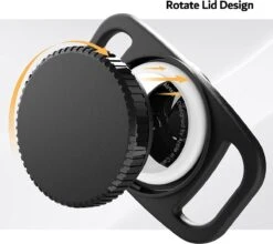 Merkloos Waterdichte Airtag Halsbandhouder (2-pack) Voor Apple AirTag, Plastic En Siliconen Halsbandhoes Anti-verloren Luchttag-hoeshouder Voor Kat Hond GPS-tracker (zwart)