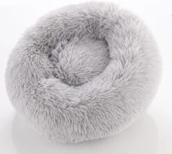 Donut Hondenmand - Zacht Pluche Hondenmanden - Antislip - Fluffy En Rond Donutmand - 100cm - Lichtgrijs -Hondenbenodigdheden Korting 1200x1073 4