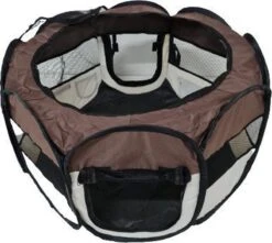 Dailyibed Opvouwbare Puppyren - Bruin - 115x115x58 Cm - Incl. Draagtas - Incl. Voederbak -Hondenbenodigdheden Korting 1200x1075 3