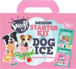 Smoofl Honden Lekkernij - Starter Kit Om Je Eigen Honden Ijs Te Maken, Kit Met 2 Ijsmixen Voor Honden, Pindakaas En Aardbei Smaak, Een Pootvormige Silicone Vorm - Voor 4 Hondenijsjes -Hondenbenodigdheden Korting 1200x1082