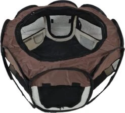 Dailyibed Opvouwbare Puppyren - Bruin - 115x115x58 Cm - Incl. Draagtas - Incl. Voederbak -Hondenbenodigdheden Korting 1200x1085 1