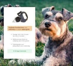Dubbele Honden Riem – Leiband Hond – Hondenlijn – Looplijn Hond – 2 Honden – 3 Meter – Tot 12kg Per Hond – Reflecterende Lijnen – Met Zaklamp – 360° Draaien – Verstelbaar - Zwart -Hondenbenodigdheden Korting 1200x1087 16