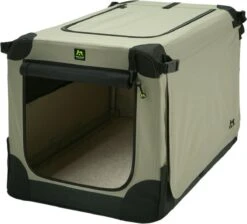 Maelson Soft Kennel - Robuuste Hondenbench Van Zacht Materiaal - Opvouwbare Kennel Met Stevig Stalen Binnenframe - Beige/zwart - XXS / XS / S / M / L / XL / XXL - 92 L -Hondenbenodigdheden Korting 1200x1087 25