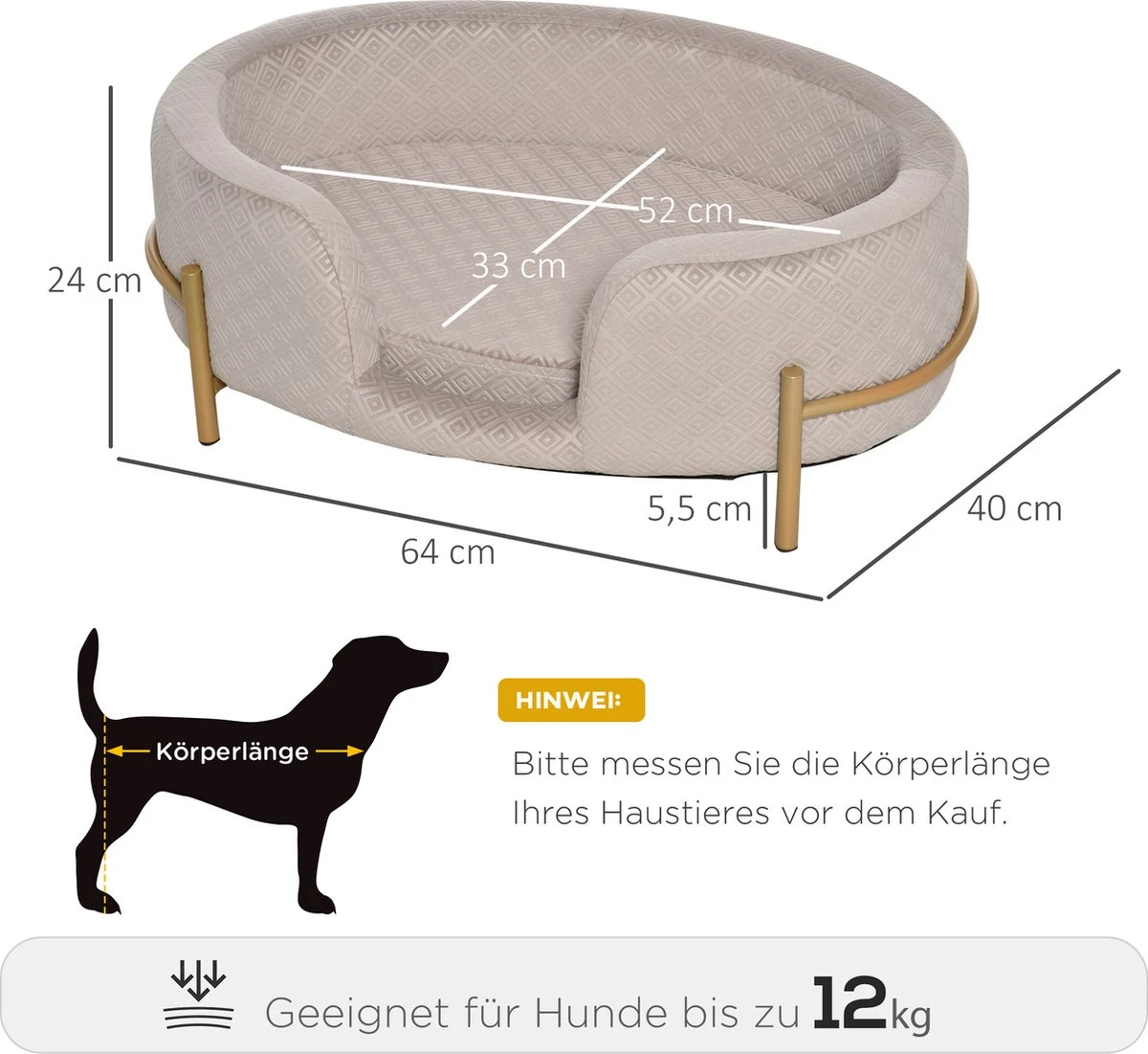 PawHut Huisdierenbank Hondenbank Kattenbank Zacht Rugleuning Metalen Poten Grijs D04-166 2 PawHut Huisdierenbank Hondenbank Kattenbank Zacht Rugleuning Metalen Poten Grijs D04-166 - Afbeelding 2