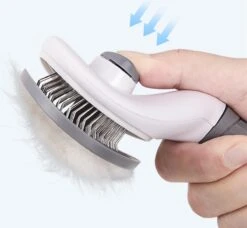 Kattenborstel - Hondenborstel - Pluizenverwijderaar - Haarverwijderaar Voor Huisdieren - Hondenkam - Kattenkam - Huisdierhaar Verwijderaar - Ontpluizer - Kattenhaar & Hondenhaar Verwijderaar - Voor Langharig & Kortharig - Grijs -Hondenbenodigdheden Korting 1200x1109