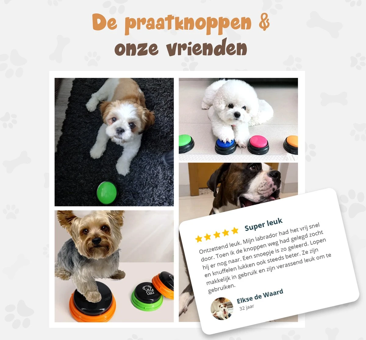 Praatknop Hond – Set Van 4 - Honden Speelgoed – Honden Training – Dogbuttons – Huisdier – Puppy Training - Hondenspeelgoed Intelligentie - Hond Opvoeden 11 Praatknop Hond – Set Van 4 - Honden Speelgoed – Honden Training – Dogbuttons – Huisdier – Puppy Training - Hondenspeelgoed Intelligentie - Hond Opvoeden - Afbeelding 11