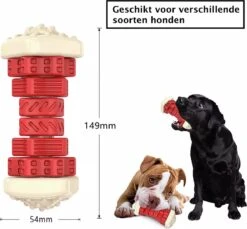 3-in-1 Hondenkauwbot - Gebitsverzorging - IQ Training - Voedsel Afgifte Functie - Geometrisch Ontwerp - Duurzaam & Milieuvriendelijk - Kauwbot - Honden - Hondenbot - Rood -Hondenbenodigdheden Korting 1200x1114 21