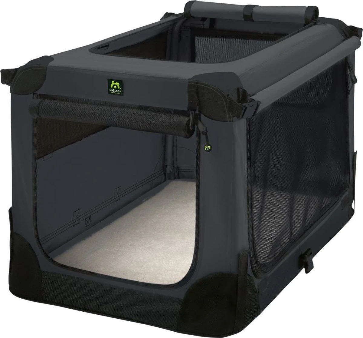 Maelson Soft Kennel - Robuuste Hondenbench Van Zacht Materiaal - Opvouwbare Kennel Met Stevig Stalen Binnenframe - Zwart/antraciet - XXS / XS / S / M / L / XL / XXL - 92 L 19 Maelson Soft Kennel - Robuuste Hondenbench Van Zacht Materiaal - Opvouwbare Kennel Met Stevig Stalen Binnenframe - Zwart/antraciet - XXS / XS / S / M / L / XL / XXL - 92 L - Afbeelding 19