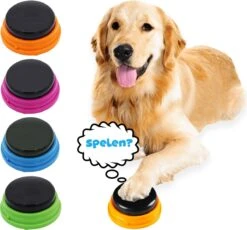 Praatknop Hond – Set Van 4 - Honden Speelgoed – Honden Training – Dogbuttons – Huisdier – Puppy Training - Hondenspeelgoed Intelligentie - Hond Opvoeden