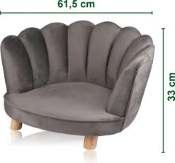 Maxxpro Katten- En Hondenstoel - Grijs - Verhoogd Met Houten Poten - Fluweel Materiaal - 61.5 X 52 X 33 CM - Huisdieren Tot 80 KG -Hondenbenodigdheden Korting 1200x1119 1