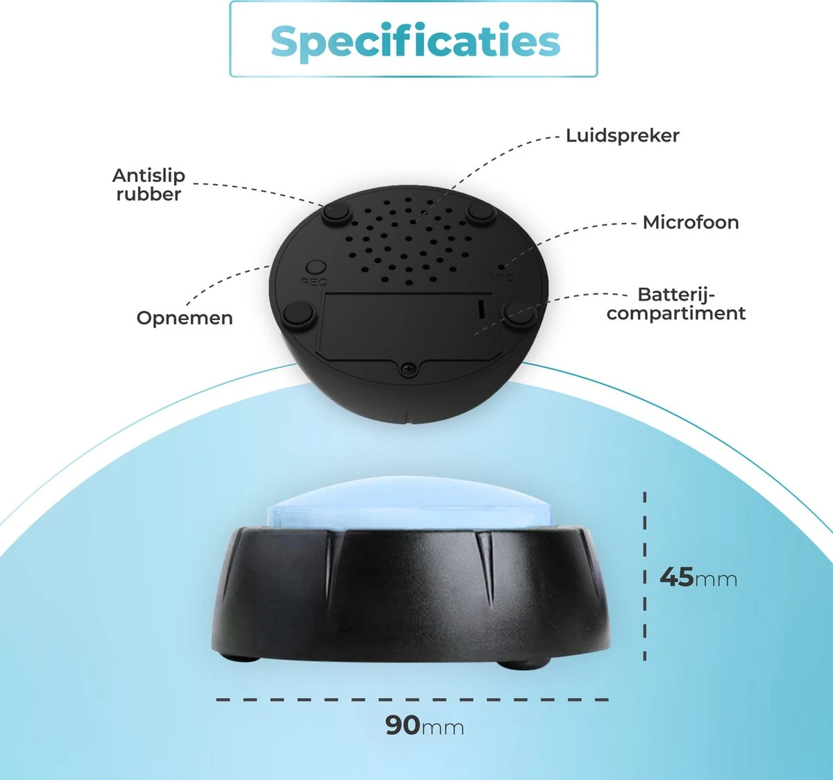 KENN® Hondenpraatknoppen - 6 Stuks - Inclusief Speelmatten - Dog Buttons - Hondenspeelgoed - Opneembare Praatknoppen - Hondentraining - Interactief Hondenspeelgoed 4 KENN® Hondenpraatknoppen - 6 Stuks - Inclusief Speelmatten - Dog Buttons - Hondenspeelgoed - Opneembare Praatknoppen - Hondentraining - Interactief Hondenspeelgoed - Afbeelding 4