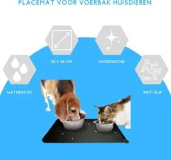 Winkrs - Placemat Voor Voerbak Van Hond Of Kat Huisdieren - Zwart Siliconen Waterdicht -Hondenbenodigdheden Korting 1200x1124 10