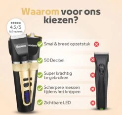 Woodoro Professionele 2-in-1 Hondentondeuse Voor Dikke Vacht – Draadloze Honden Tondeuse & Hondentrimmer – Stille Tondeuse Katten & Honden Trimset -Hondenbenodigdheden Korting 1200x1126