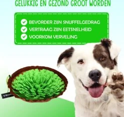 VEDIC® - XL Snuffelmat Groen/Bruin - Hondenspeelgoed- Antischrok - 45 CM - Hondenspeelgoed - Honden En Katten - Intelligentie - Slow Feeder - Voerbak -Hondenbenodigdheden Korting 1200x1134 9