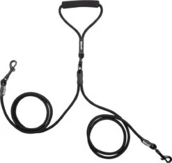 Rebel Petz - Dubbele Verstelbare Hondenriem Voor Twee Honden - Met Draaibare Sluiting En Zacht Handvat - Small En Large - Small (140 Cm Lang, Ø 8 Mm) -Hondenbenodigdheden Korting 1200x1136 15