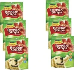 Bonzo Beggin' Strips - Hondensnacks Bacon - 6 X 120g -Hondenbenodigdheden Korting 1200x1139
