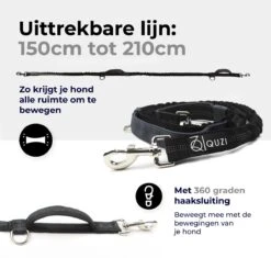 Canicross Looplijn Hond Met Heupriem Voor Hardlopen - Elastische Handsfree Hondenriem - Honden Trainingslijn - 150/210cm - Zwart -Hondenbenodigdheden Korting 1200x1140 16