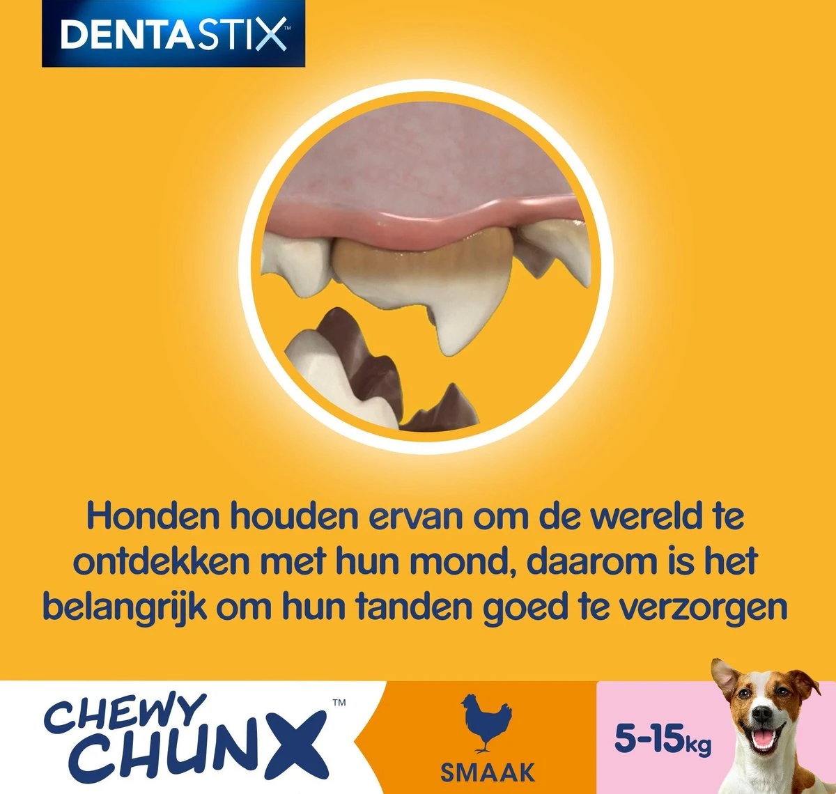 Pedigree Dentastix Chewy Chunx Hondensnacks Mini - Kip - 5 X 68 Gr 6 Pedigree Dentastix Chewy Chunx Hondensnacks Mini - Kip - 5 X 68 Gr - Afbeelding 6