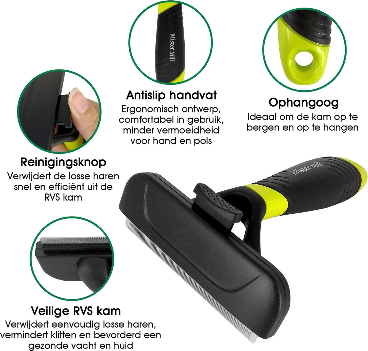 Mister Mill Trimhark - Hondenkam Kattenkam - Dierenkam 6,6 CM 3 Mister Mill Trimhark - Hondenkam Kattenkam - Dierenkam 6,6 CM - Afbeelding 3