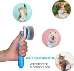 Lorell Pet Company Kattenborstel/Hondenborstel - Borstel Voor Langharig/kortharig -Hondenhaar En Kattenhaar Verwijderaar - Blauw -Hondenbenodigdheden Korting 1200x1145 14