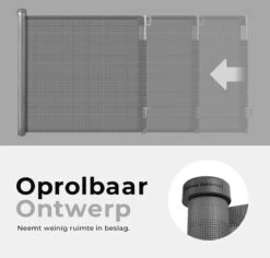 Château Animaux® - Tot 180cm Breed Traphekje Oprolbaar Hond - Stijlvolle Oplossing - Dieren Hek - Honden Hek -Hondenbenodigdheden Korting 1200x1145 17