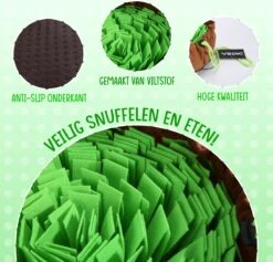 VEDIC® - XL Snuffelmat Groen/Bruin - Hondenspeelgoed- Antischrok - 45 CM - Hondenspeelgoed - Honden En Katten - Intelligentie - Slow Feeder - Voerbak -Hondenbenodigdheden Korting 1200x1151 8