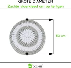 Doxie® Hondenspeelgoed – Speelgoed Hond – Snuffelmat – Antislip – Wasbaar – ⌀ 50 Cm – Lichtgrijs Met Wit -Hondenbenodigdheden Korting 1200x1153 20