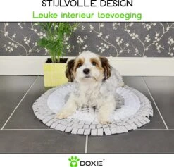 Doxie® Hondenspeelgoed – Speelgoed Hond – Snuffelmat – Antislip – Wasbaar – ⌀ 50 Cm – Lichtgrijs Met Wit -Hondenbenodigdheden Korting 1200x1153 21