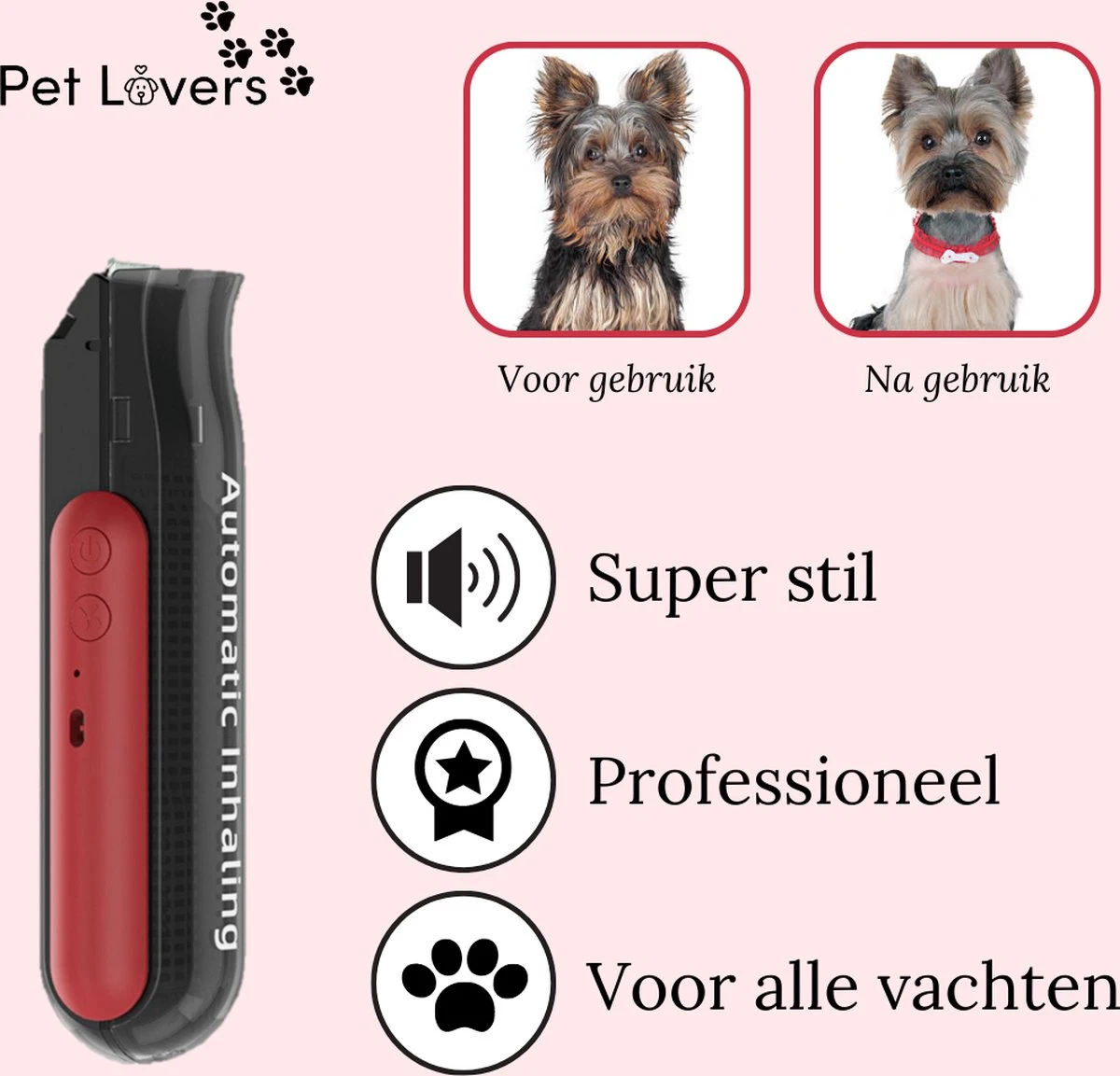 Pet Lovers - Hondentondeuse - Hondentondeuse - Automatische Inhalerende Haren - Dierentondeuse - Hondentrimmer - Hondentondeuse Dikke Vacht - Tondeuse Voor Honden - Hondentondeuse - Draadloos - 2 Opzetkammen - Honden En Katten Tondeuse 2 Pet Lovers - Hondentondeuse - Hondentondeuse - Automatische Inhalerende Haren - Dierentondeuse - Hondentrimmer - Hondentondeuse Dikke Vacht - Tondeuse Voor Honden - Hondentondeuse - Draadloos - 2 Opzetkammen - Honden En Katten Tondeuse - Afbeelding 2
