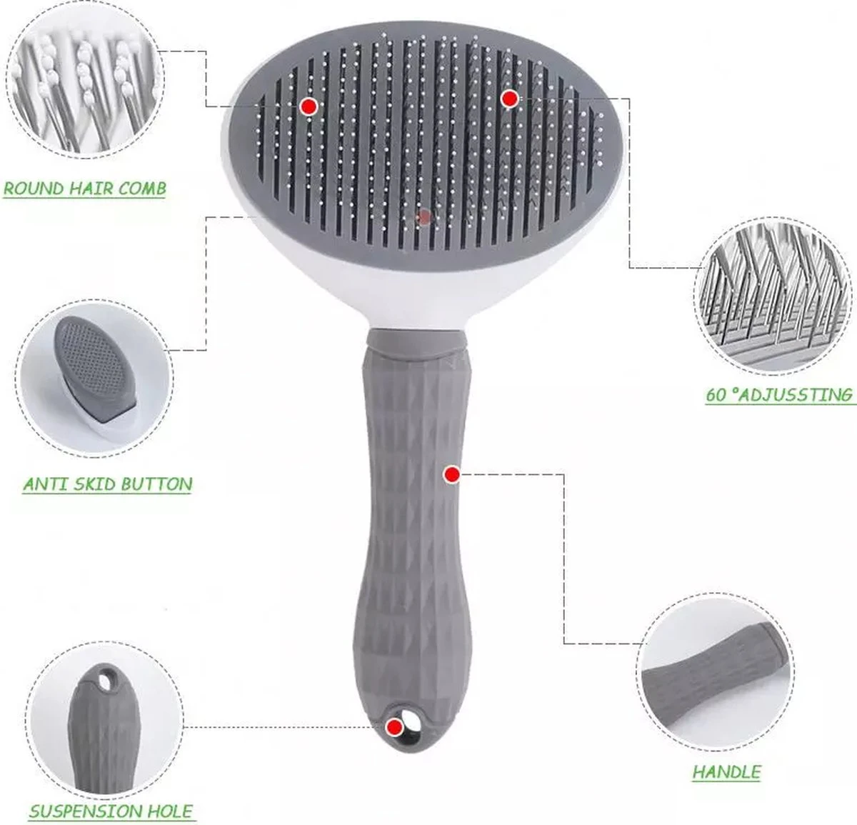 Lorell Pet Company Kattenborstel/Hondenborstel - Borstel Voor Langharig/kortharig -Hondenhaar En Kattenhaar Verwijderaar - Grijs 8 Lorell Pet Company Kattenborstel/Hondenborstel - Borstel Voor Langharig/kortharig -Hondenhaar En Kattenhaar Verwijderaar - Grijs - Afbeelding 8