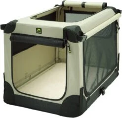 Maelson Soft Kennel - Robuuste Hondenbench Van Zacht Materiaal - Opvouwbare Kennel Met Stevig Stalen Binnenframe - Beige/zwart - XXS / XS / S / M / L / XL / XXL - 92 L -Hondenbenodigdheden Korting 1200x1157 11