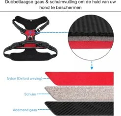 Hondenharnas – Inclusief Hondenriem – Reflecterend – Hondentuig – Hondenriem – Y Tuig Hond - Anti Trek Tuig - Zwart – Maat M -Hondenbenodigdheden Korting 1200x1157 9