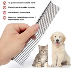Merkloos Anti-Klit- Kam - Haarverwijderaar Voor Huisdieren - Pijnloos - Roestvrijstaal - Huisdiervriendelijk -Hondenbenodigdheden Korting 1200x1161 12