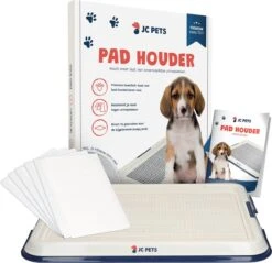 JC Pets Premium Pad Houder Met Rooster - Inclusief 20 Puppy Training Pads - Hondentoilet - Zindelijkheidstraining Hond