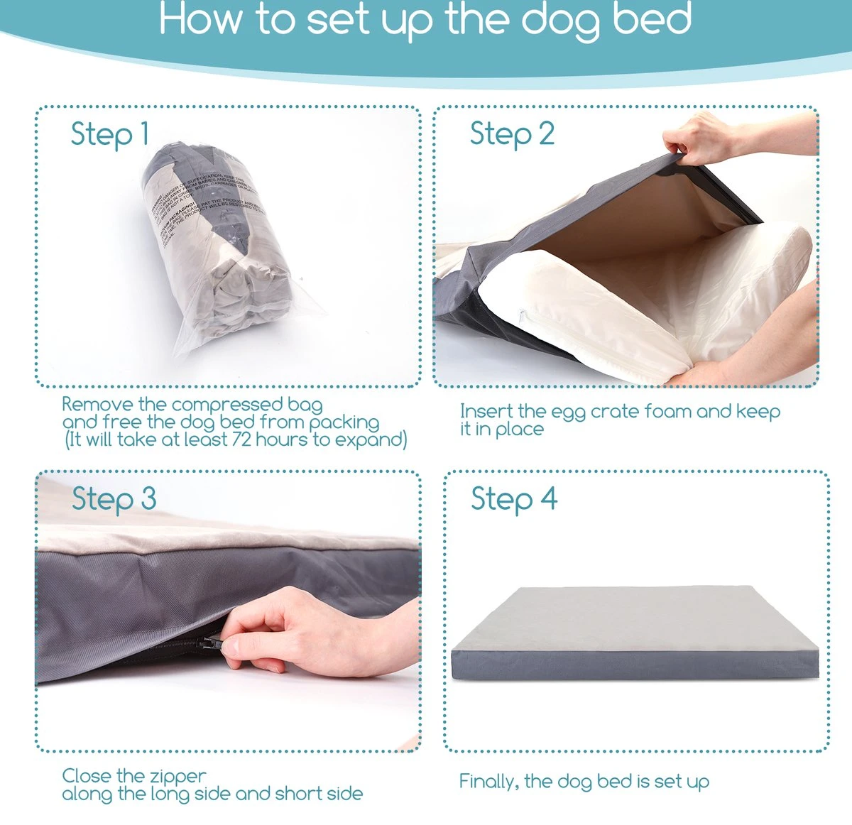 Nobleza Orthopedische Hondenkussen Wasbaar - Hondenbed - Maat S: 60 X 40 X 8 Cm - Grijs 2 Nobleza Orthopedische Hondenkussen Wasbaar - Hondenbed - Maat S: 60 X 40 X 8 Cm - Grijs - Afbeelding 2