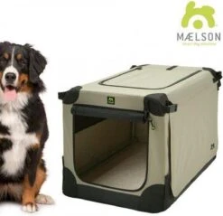 Maelson Soft Kennel - Robuuste Hondenbench Van Zacht Materiaal - Opvouwbare Kennel Met Stevig Stalen Binnenframe - Beige/zwart - XXS / XS / S / M / L / XL / XXL - 72 S -Hondenbenodigdheden Korting 1200x1162 7