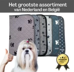 Sharon B - Puppy Training Pad - Plasmat - Beige Met Botjesprint - 80x90 Cm - Hondentoilet - Herbruikbaar - Wasbaar -Hondenbenodigdheden Korting 1200x1163 10