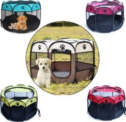 Opvouwbare Puppyren Bruin 90x90x60cm - Puppytent - Dogs&Co 6 Opvouwbare Puppyren Bruin 90x90x60cm - Puppytent - Dogs&Co -Hondenbenodigdheden Korting 1200x1163 13