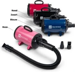 Nuvoo Professionele Hondenföhn / Waterblazer / Hondenborstel Met 3 Opzetstukken - Verstelbare Vermogen Tot 2200W - Warme / Koude Stand - Blauw -Hondenbenodigdheden Korting 1200x1164 4