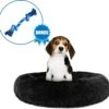 Pawzle Hondenmand - Donut Hondenkussen - Kattenmand - Bed Voor Honden & Katten - Wasbaar - 50cm - Zwart