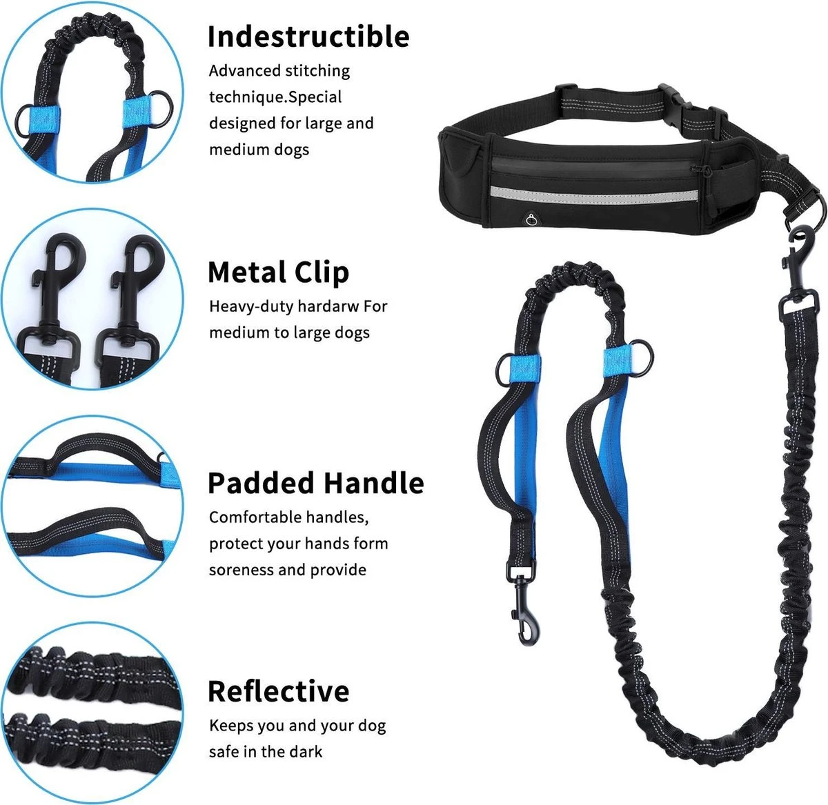 Nobleza Jogging Heupgordel Met Hondenriem 42UOY - Looplijn Met Heupriem Voor Honden 2 Nobleza Jogging Heupgordel Met Hondenriem 42UOY - Looplijn Met Heupriem Voor Honden - Afbeelding 2