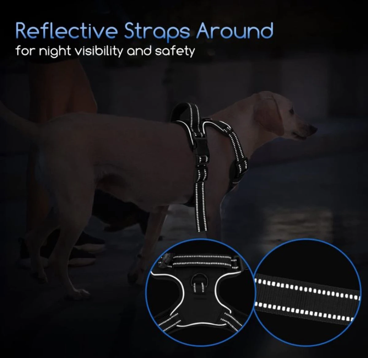 Nobleza 42ZHY - Hondenharnas - Hondentuigje - Anti Trek - L - Zwart 7 Nobleza 42ZHY - Hondenharnas - Hondentuigje - Anti Trek - L - Zwart - Afbeelding 7
