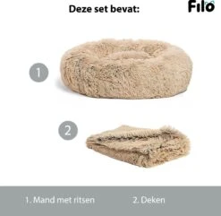 Filo Hondenmand 60cm Met Deken & Rits – Crème – Geschikt Als Kattenmand - Fluffy Donut Hondenbed Lichtbruin - Honden Mand & Bed – Hondenkussen – Kussen Hond – Katten Mand -Hondenbenodigdheden Korting 1200x1170 12