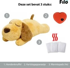 Filo Hondenknuffel Met Hartslag En Warmtebron - Hartslagknuffel Hondenspeelgoed Snuggle Puppy - Knuffel Met Hartslag - Heartbeat Knuffel Hond -Hondenbenodigdheden Korting 1200x1170 22