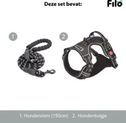 Filo Anti Trek Hondentuig Maat XL Met Hondenriem - Y Tuig Hond Verstelbaar - Hondenharnas Met Hondenlijn - Honden Tuigje - Leiband Hond - Hondentuigje - Extra Large - Riem -Hondenbenodigdheden Korting 1200x1170 26